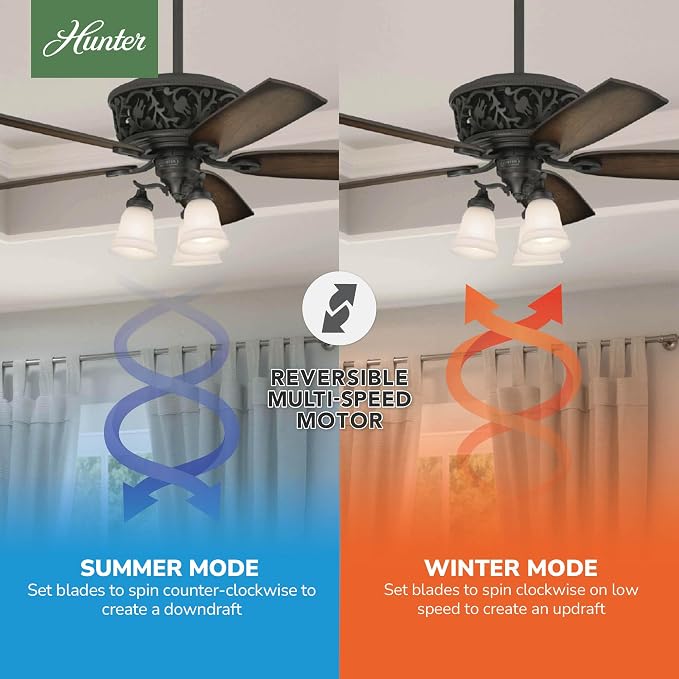Hunter Promenade, Indoor, Ceiling Fan, Quiet, 54 inch, Brittany Bronze