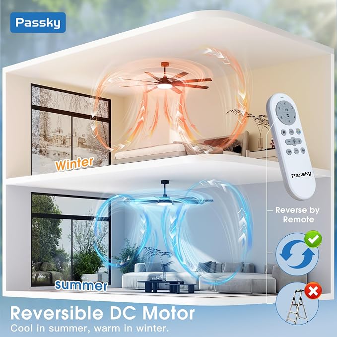 80 inch Ceiling Fans with Lights, Large Modern Ceiling Fan with Light and Remote Control, Reversible, 3CCT, Dimmable, Quiet, Black Ceiling fan For Bedroom, Living Room, Patio Farmhouse, Indoor/Outdoor