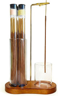Glass Incense Holder, Incense Sticks Burner Holder with Storage,Hang Upside Down Incense Holder for Sticks with Glass Ash Catcher for Meditation Yoga Spa Room Decor (Retro Color)