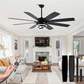 Bella Depot 72 Inch Black Ceiling Fan Modern Chandelier Fan with Remote Control, 6-Speed, Reversible, Timing Option - Ideal for Large Living Room, Garage, and Covered Patio