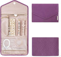 BAGSMART Travel Jewelry Organizer Roll Foldable Jewelry Case for Journey-Rings, Necklaces, Bracelets, Earrings,Purple