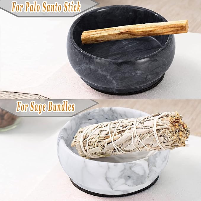 Incense Holder, Incense Burner ash Catcher with Brass 9 Holes Incense Stick Holder for Home Decor Yoga Spa Madiation (Natural Black Marble) Birthday Gifts for Women