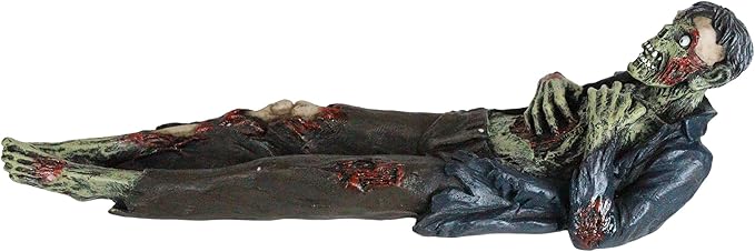 Ebros Gift Zombie Apocalypse Walking Death Undead with Impaled Ripped Chest Incense Stick Burner Holder Figurine 9.5" Long Ossuary Macabre Underworld Themed Aromatherapy Accent Sculpture