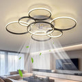 41" Modern Ceiling Fan with Lights, Flush Mount Ceiling Fan with Tri-Color Light 6-Speed Wind, Low Profile Ceiling Fans with Led Light and Remote Control for Living Room Bedroom Dining Room
