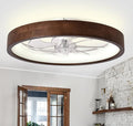 20'' Fandelier Ceiling Fan with Light, Low Profile Flush Mount Wood Ceiling Fan, APP & Remote Control, Dimmable & 6 Speeds