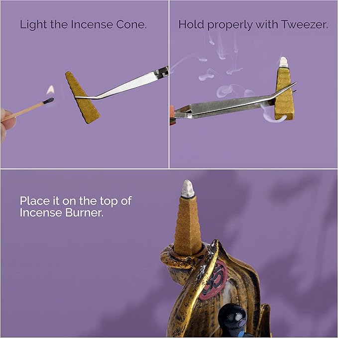 Backflow Natural Incense Waterfall Cones Unique Shape for Backflow Incense for Prayer, Meditation, Relaxation Burner Holder (25 pcs) (Sandalwood, Step Pyramid)