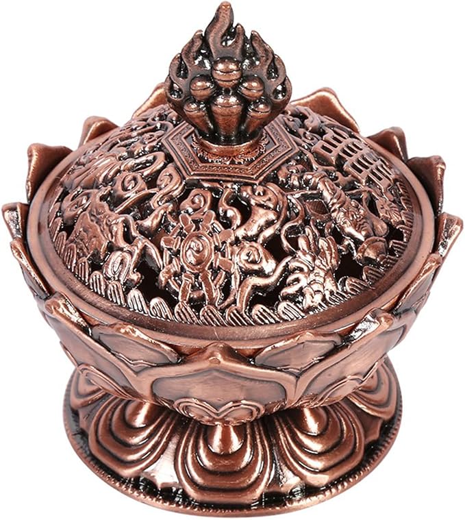 Vintage Incense Incense Holder, Elegant Decoration for Home (Red Bronze)
