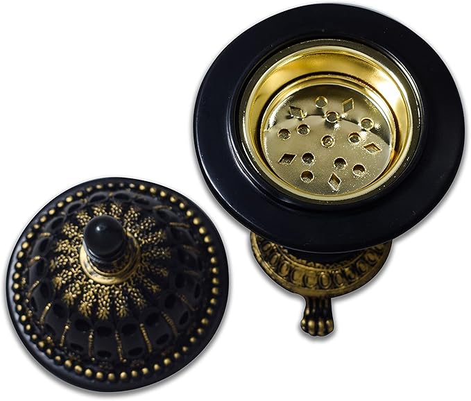 AM Lux Globe Incense Burner - Bakhoor Cone Holders | Insence bukhoor Burners| Frankincense Burner Charcoal | Mabkhara | for Office & Spiritual Décor (Black)