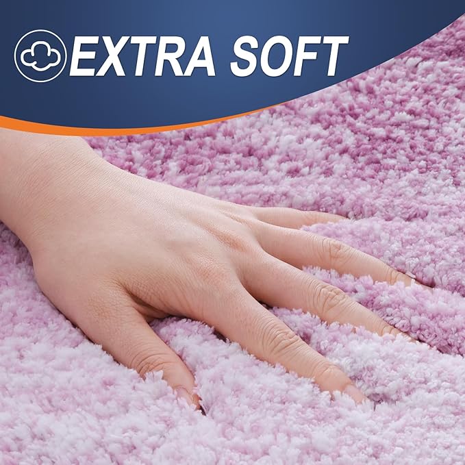 OLANLY Large Bathroom Rugs Mat 54x24, Extra Soft Absorbent Microfiber Bath Rugs, Rubber Backing, Quick Dry, Washable Bath Mat for Bathroom Floor, Tub and Shower, Home Decor Accessories, Pinkish-Purple