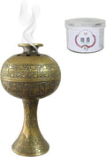 Chinese Incense Burner-Han Pantterned Plum Design, Antique Bronze Alloy Coil Holder for Yoga, Meditation, Home Office Desk Decor, Artistic Ornament with Incense Coils (Bronze)