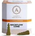 Backflow Natural Incense Waterfall Cones Unique Shape for Backflow Incense for Prayer, Meditation, Relaxation Burner Holder (25 pcs) (Sandalwood, Square Pyramid)