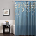 Lush Decor Flower Drops Shower Curtain Single 72" W x 72" L Blue & White - Fabric Shower Curtains for Bathroom - Floral Bathroom Curtain -Bathroom Decor