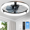 PACOVY Ceiling Fans with Lights and Remote 20 Inch, 3200LM LED & 6-Speed Fan, Low Profile Ceiling Fan Light Fandelier Dimmable 3000K–6500K, Quiet Copper Motor, Bedroom Small Flush Mount Ceiling Fan