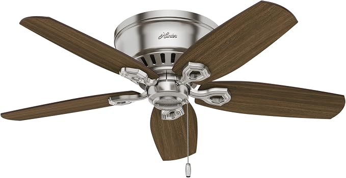 Hunter Builder, Indoor, Ceiling Fan, Pull Chain, 42 inch, Brushed Nickel