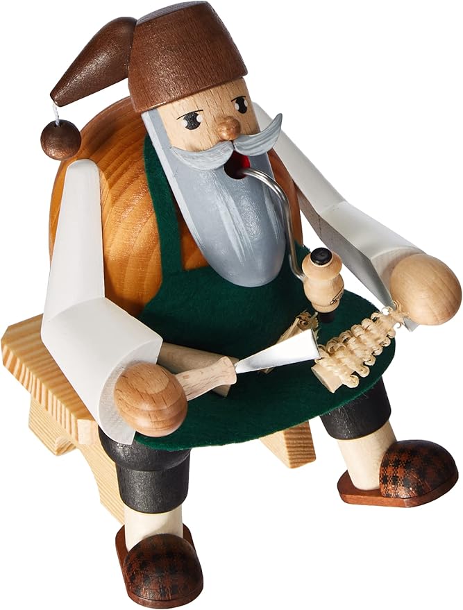 KWO Sapling Carver Smoking Men Incense Holder, 15 cm, Wood, Multicolour, One Size