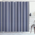 Ambesonne Stripes Shower Curtain, Abstract Ocean Inspired Palette Lines Geometrical Image Illustration, Cloth Fabric Bathroom Decor Set with Hooks, 70" Long, Dark Indigo