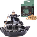 SOUL STICKS Handmade Ceramic Backflow Incense Burner with Cascading Waterfall Effect Zen Decor for Home, Office, Yoga & Meditation Aromatherapy Cone Holder Gift Set with 10 Fragrance Cones (Temple)