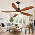 Yahada 72" Ceiling Fans with Lights and Remote 5 Blades Outdoor Fans Brown | Ceiling Fan with Light for Patios Indoor, ETL Listed, Timer, 6 Speeds, 3 Color, 7500 CFM, Reversible Quiet DC Motor