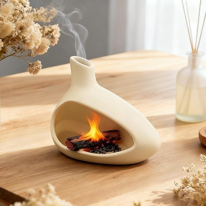 Palo Santo Holder, Ceramic Incense Burner for Sticks Sage Holders Cone Burning Smudge Bowl with Ash Brush for Meditation Yoga Spa Room Decor (Yellow)