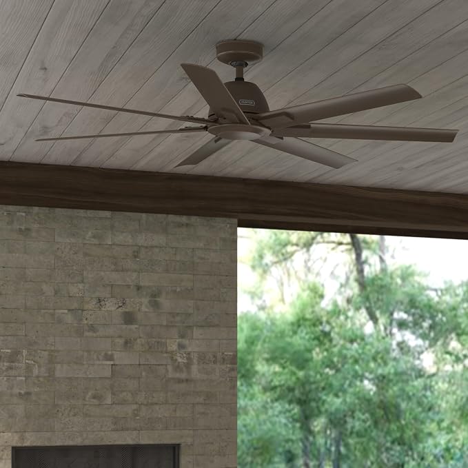 Hunter Downtown Indoor/Outdoor Ceiling Fan, Wall Control (Matte Bronze, 60 inch)