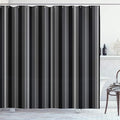 Ambesonne Stripes Shower Curtain, Abstract Ocean Inspired Palette Lines Geometrical Image Illustration, Cloth Fabric Bathroom Decor Set with Hooks, 75" Long, Dark Grey