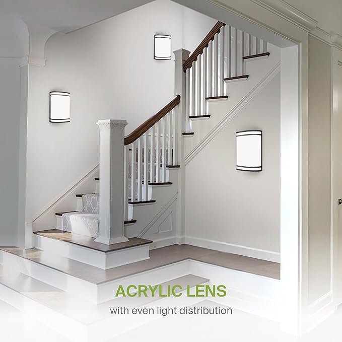 ASD Indoor LED Wall Sconce Lights - 10 Inch 15W Black Modern LED Wall Sconces Hardwired - ETL Dimmable 3000K 4000K 5000K Adjustable Sconce Light Fixture for Bedroom, Hallway, 4 Pack