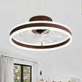 20" Round Flush Mount Ceiling Fan with Lights, Modern Dimmable LED Low Profile Fan,Multi-Speed and Timing with Remote Control for Kids Bedroom/Dining Room/Kitchen