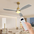 Sofucor Ceiling Fans with Lights and Remote, 52 Inch Low Profile Wood Ceiling Fan for Indoor Outdoor Bedroom Living Room Patio Porch, Dimmable/Timer/Reversible/DC Motor