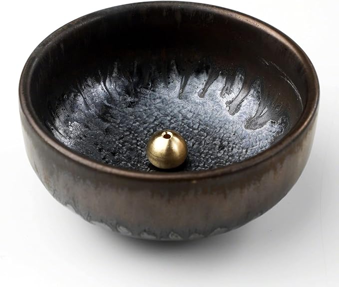 Asayu Japan Low Smoke Incense Gift Set with Incense Holder and Brass Stand, Japanese Garden Incense Sticks with Zen Holder