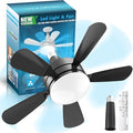 17.7" Socket Fan Light, Stepless Dimmable 3000K-6500K Small Ceiling Fans with Lights and Remote, 3000 Lumens E26/E27 Light Bulb Fan with Reversible Motor, for Bedroom Garage Kitchen Living Room