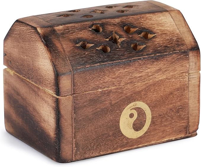 Yajna Traditional-Handmade Incense-Stick-and-Cones-Holder Incense-Burner-ash-Catcher-Stand (Treasure Box)