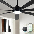 84 Inch Smart Ceiling Fan with Lights,High Airflow Large Fan for Big Room | ETL-listed with Quiet DC Motor,Alexa/APP Controls,Up to 10117CFM High Airflow,Timer,Dual Finish 7 Blades for Outdoor Covered