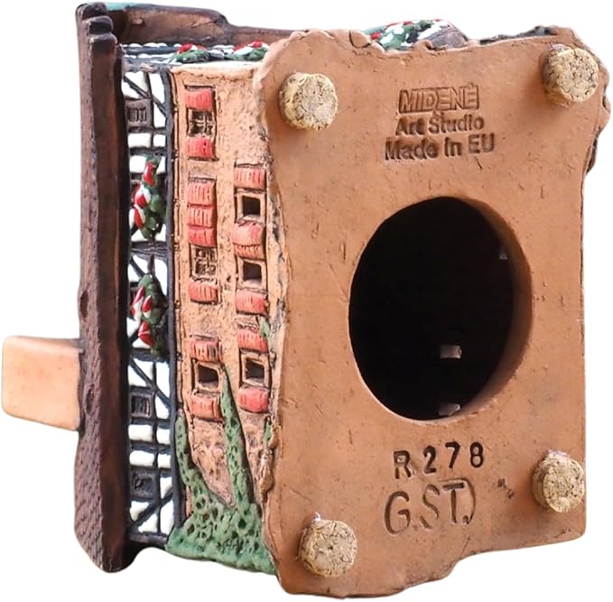 Ceramic Houses and Villages Collection - Handmade House Collectible Miniature of The Original Marienapotheke in Rothenburg Germany - Cone Incense Holder R278