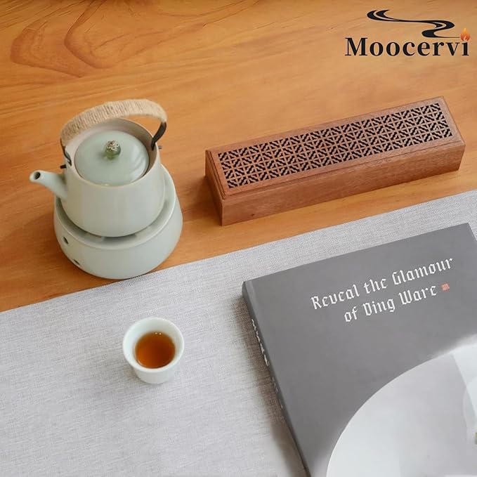 Incense Holder Burner,Coffin Incense Storage Box Holder for Sticks, Wooden Incense-Stick Holder & Ash Catcher for Meditation/Yoga Room/Bedroom/studyroom/Office (Incense Holder with Storage)