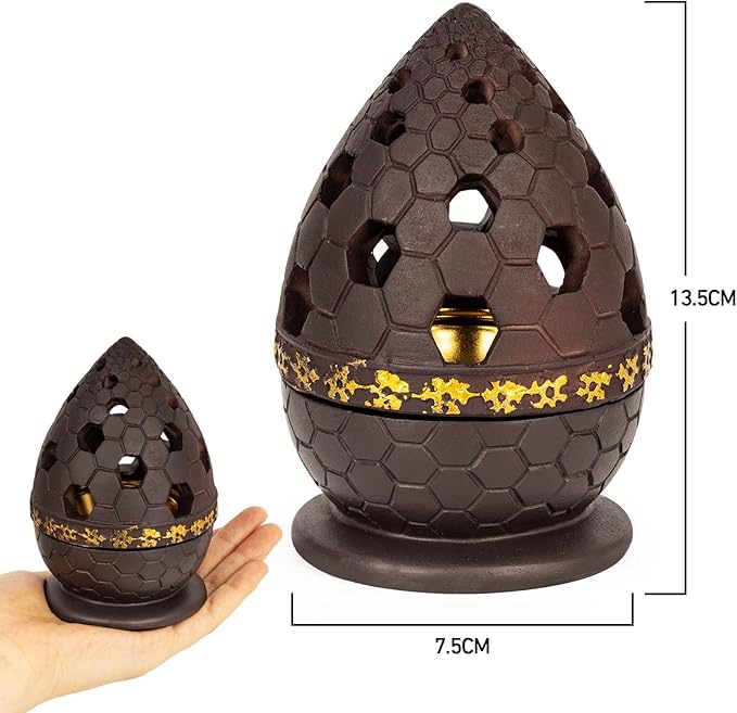 Incense Burner Holder, Bakhoor Frankincense Charcoal Censer Resin Stand, Ideal for Aromatherapy Yoga Spa, Home Christian Church Decor (Coffee)