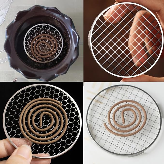 5 Pack Charcoal Incense Burner Mesh Screen Replacement Charcoal Discs Burner Screen Grille for Bakhoor Burner Charcoal Briquettes Charcoal Tablets Hanging Censer Resin Incense Burners Bowl