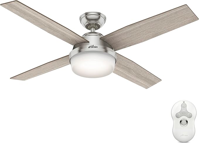 Hunter Dempsey, Indoor, Ceiling Fan, Modern, 52 inch, Brushed Nickel