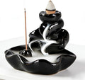 Waterfall Incense Burner, Backflow Incense Holder Lotus Ceramic Censer Cones Sticks Porcelain Holder for Aromatherapy Cones Relaxation, Purification, Meditation, Yoga