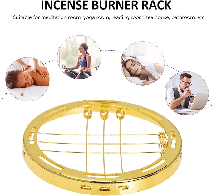 ARTIBETTER 2-Pack Alloy Charcoal Incense Burner Racks with Hollow Design for Home Yoga Meditation and Aromatherapy