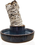 Sage Holder, Sage Holder for Burning, Ceramic Smudge Bowl with Ash Catcher for Meditation Space(Sage Not Included) (Blue)