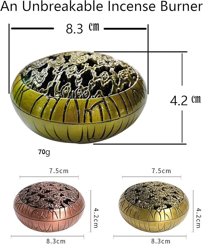 Incense Burner, Incense Holder, Incenses Cones Burner, Incenses Burners with Lid, Cone Bowl Burners Ash Catcher Tray Bowl for Cones Coils