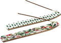 Folkulture Set of 2 Incense Holder or Incense Burner, 10 Inch Modern Insence Holder for Sticks, Wooden Ash Catcher for Christmas Decorations, Insenses Holder - Mango Wood, Seasons