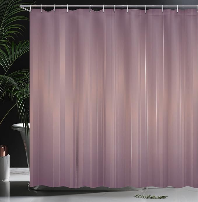 Ambesonne Abstract Art Shower Curtain, Vertical Color Bands Stripes Lines Vintage Dramatic Digital Illustration, Cloth Fabric Bathroom Decor Set with Hooks, 69" W x 70" L, Mauve Taupe