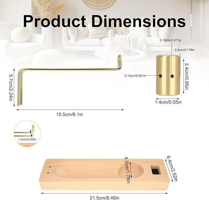 4 in 1 Palo Santo Sage Burner Holder, Wood Incense Sticks & Candle Holder for Burning for Yoga Smudging Lasting Burn Ash Catcher Home Decor & Gift Easy Installation