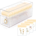 HOMEHIVE Acrylic Jewelry Box Organizer, Clear Jewelry Organizer Holder with 20 Portable Anti Tarnish Jewelry bags, Travel Jewelry Case for Earrings/Rings/Necklaces for Women Girls, Yellow