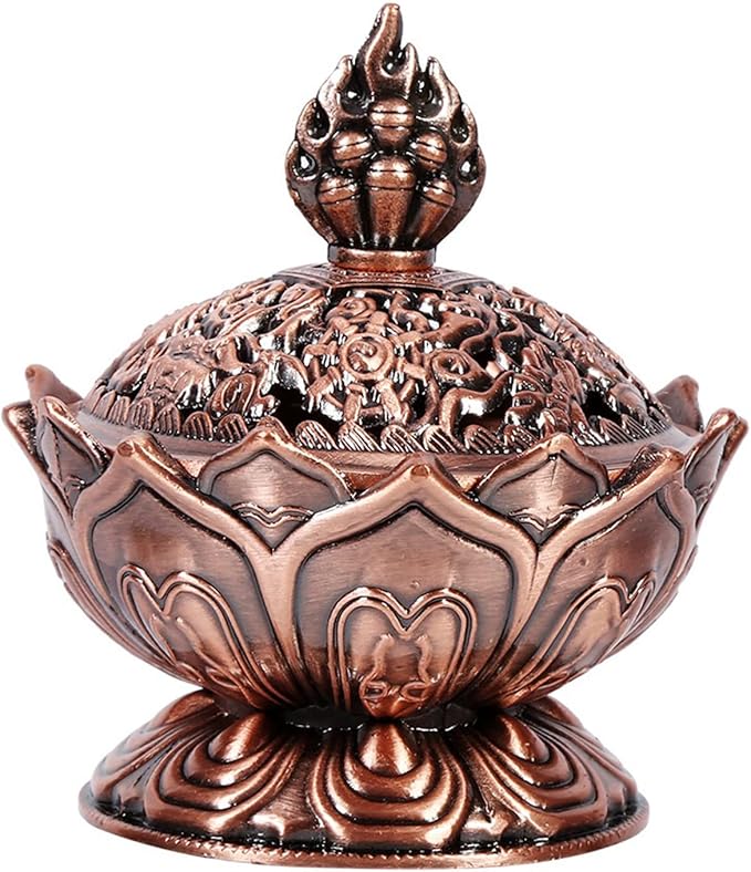 Vintage Incense Incense Holder, Elegant Decoration for Home (Red Bronze)
