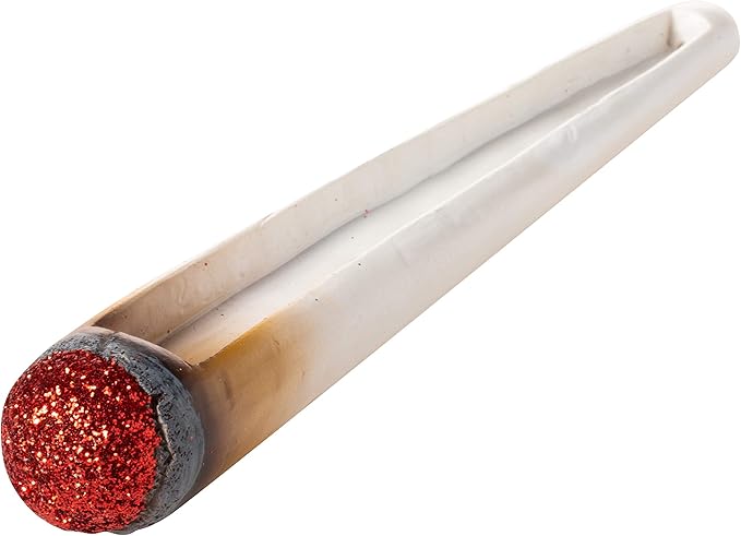 Joint with Red Glitter Head Decorative Incense Stick Holder Burner with Ash Catcher