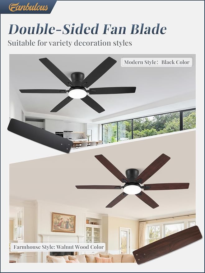 Fanbulous Ceiling Fans with Lights, 60 Inch 6-Blade, Smart APP & Remote Control, Dimmable 5CCT LED with Smart Memory, DC Motor Quiet for Bedroom Living Room, Damp Rated for Outdoor Covered Patio