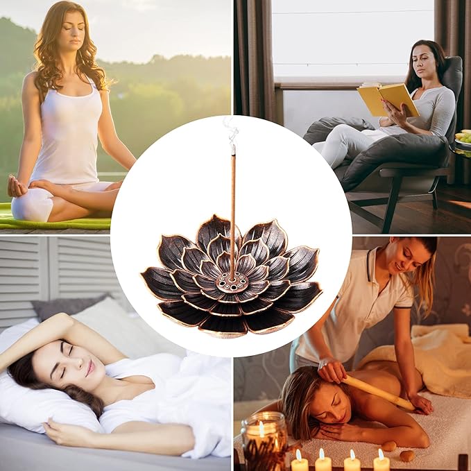4Pack Incense Holder Cone Incense Burner Holder with Ash Catcher for Home Office Fragrance Accessories