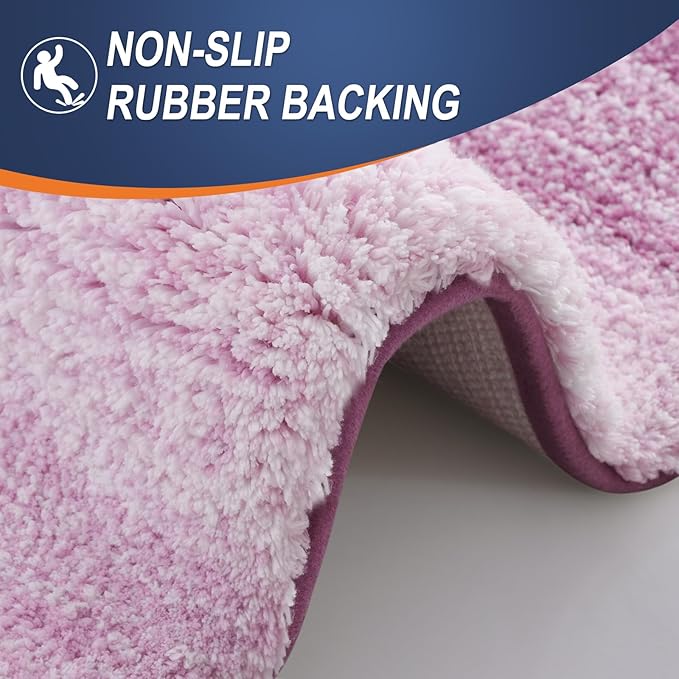 OLANLY Small Bathroom Rugs Mat 24x16, Extra Soft Absorbent Microfiber Bath Rugs, Rubber Backing, Quick Dry, Washable Bath Mat for Bathroom Floor, Tub and Shower, Home Decor Accessories, Pinkish-Purple